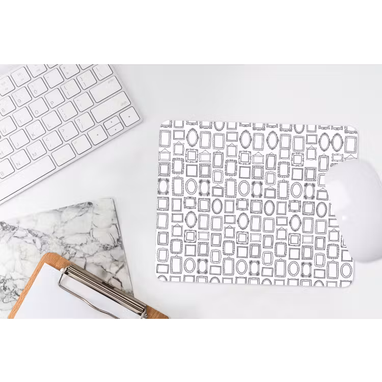 Lijsten - Patroon - Decoratie - Schets - Zwart-wit muismat rubber klein -witbureau