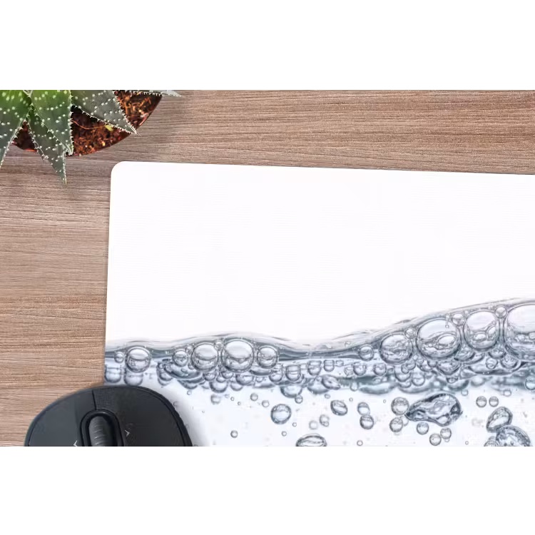 Luchtbellen - Water - Dynamisch muismat rubber klein -closeup