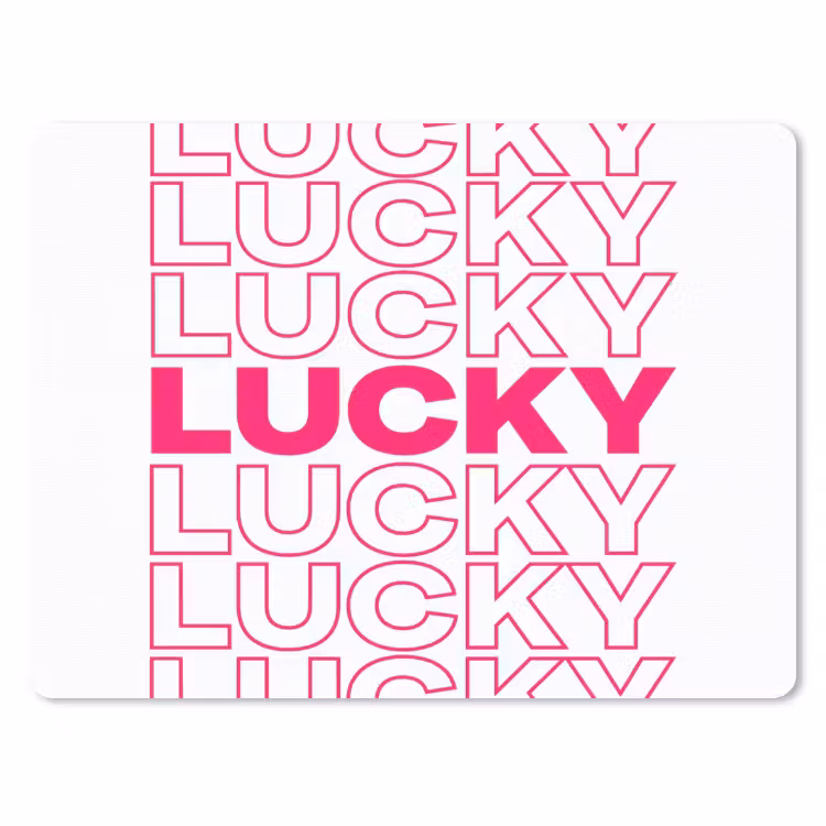 Lucky - Roze - Patroon muismat rubber klein -3d