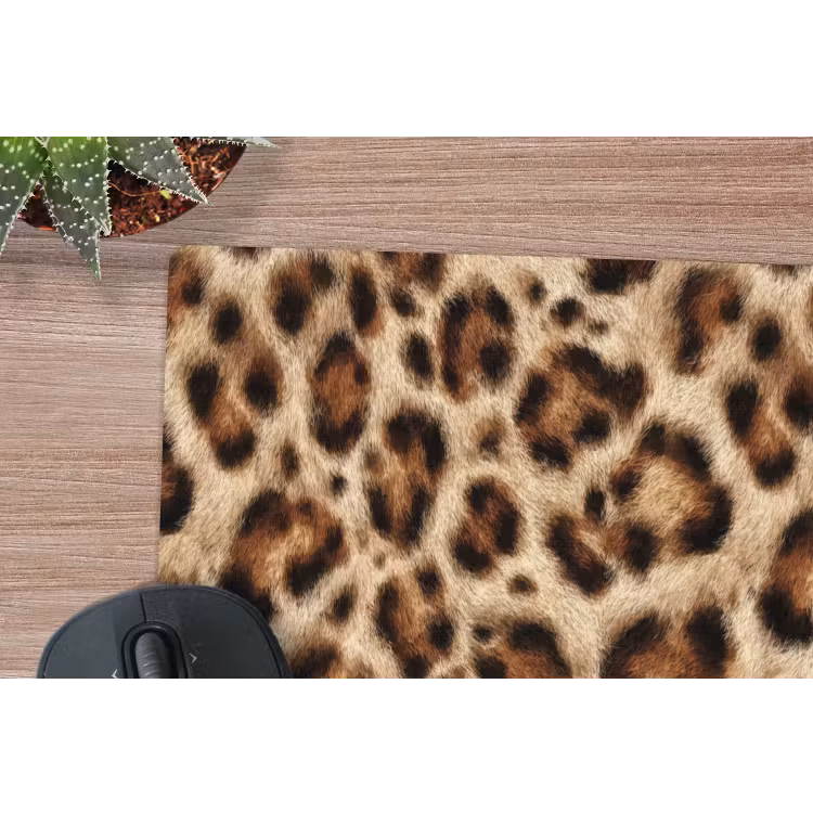 Luipaard - Vacht - Bruin muismat rubber klein 262 -closeup