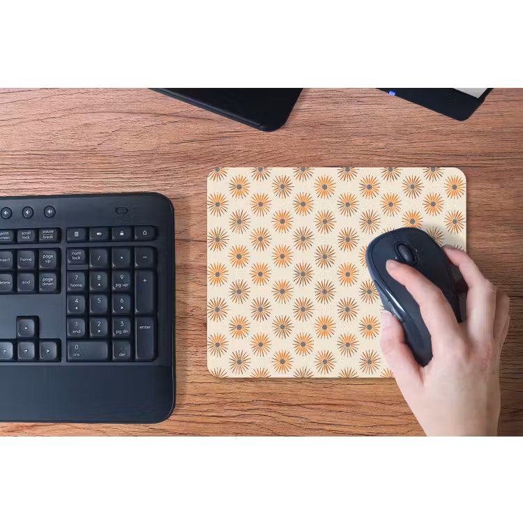 Madelief - Patroon - Oranje muismat rubber klein 262 -toetsenbord