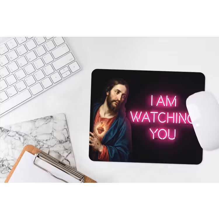 Man - Tekst - Neon muismat rubber klein -witbureau