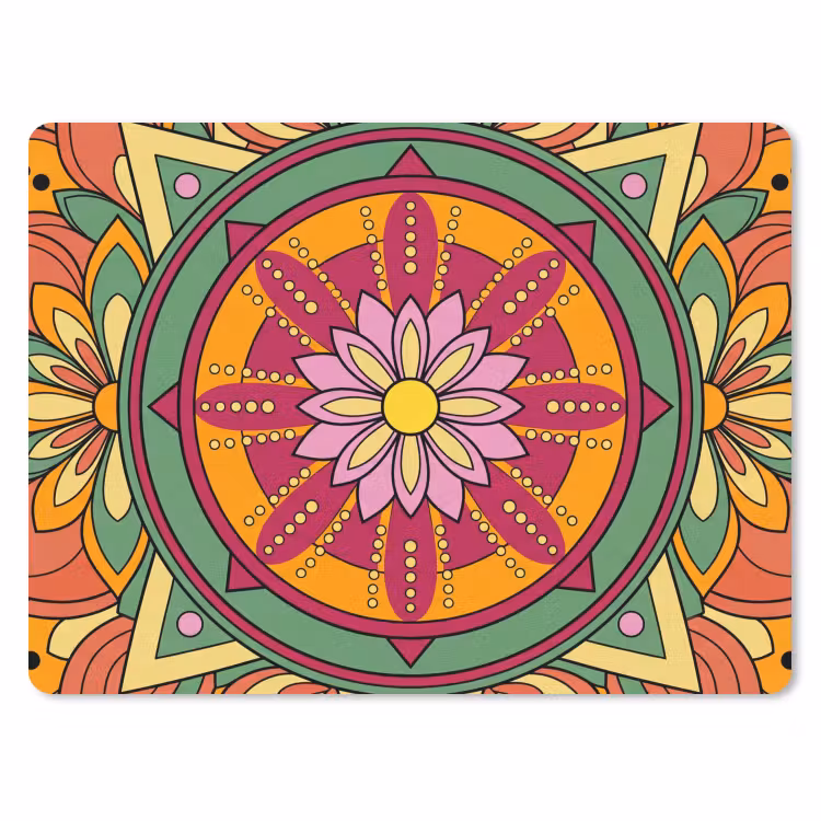 Mandala - Bloemen - Abstract - Kleurrijk muismat rubber klein -3d