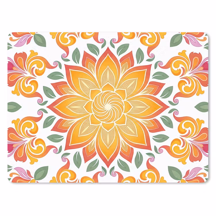 Mandala - Bloemen - Decoratie - Kleurrijk - Abstract muismat rubber klein -3d