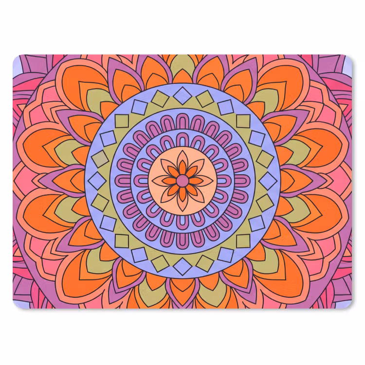 Mandala - Cirkel - Abstract - Kleurrijk - Patroon muismat rubber klein -3d
