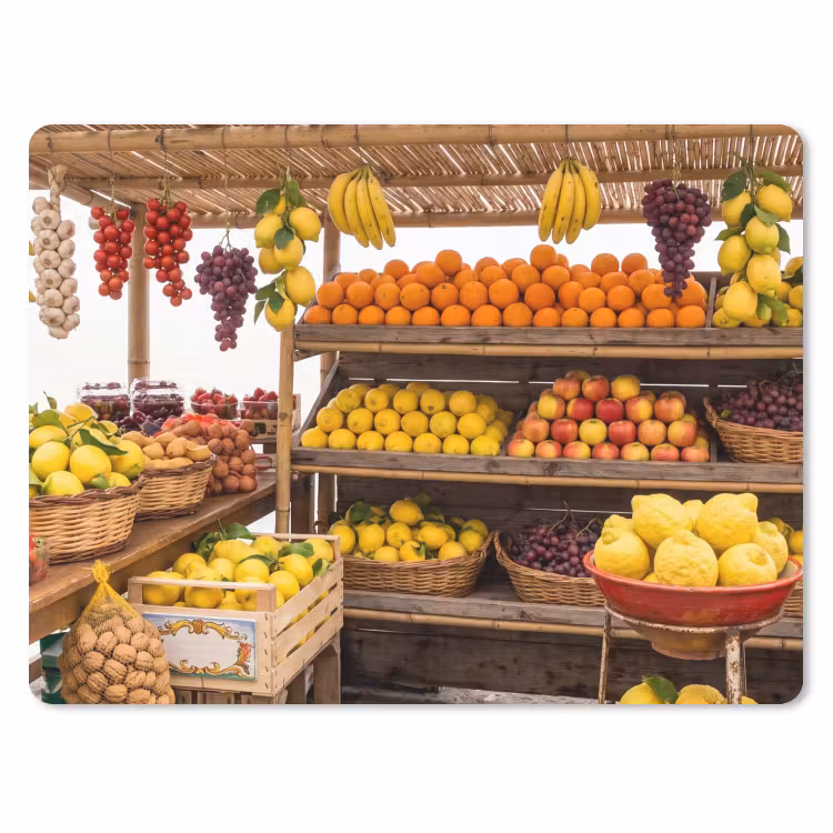Muismat - Marktkraam - Fruit - Vers - Marktkraam - Fruit - Vers muismat rubber klein