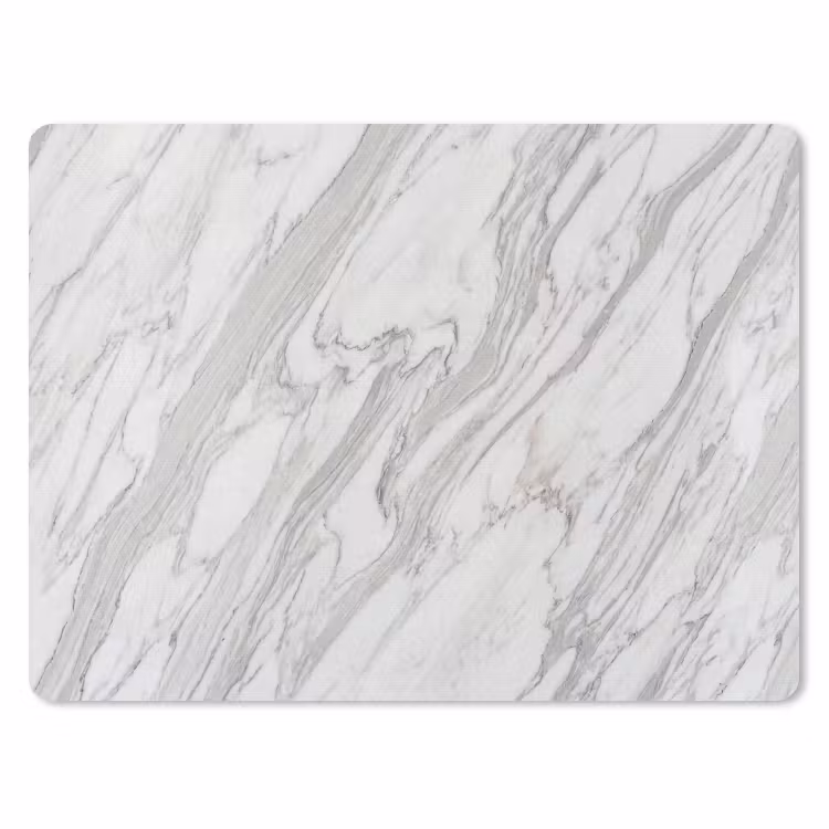 Marmer - Wit - Grijs - Structuur - Modern muismat rubber klein -3d
