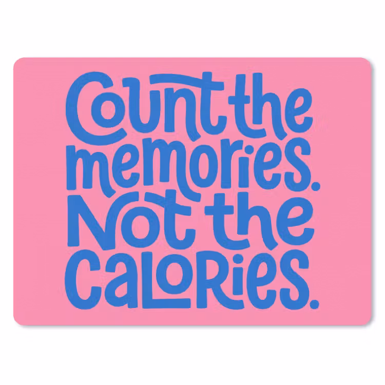 Memories - Roze - Blauw - Quote muismat rubber klein -3d