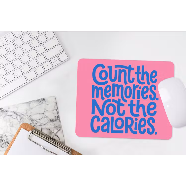 Memories - Roze - Blauw - Quote muismat rubber klein -witbureau