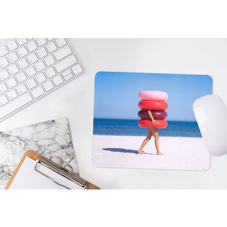 Mensen - Strand - Zomer - Recreatie - Kleurrijk muismat rubber klein -witbureau