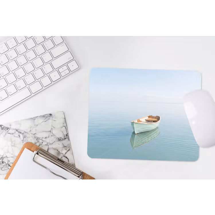Minimalistisch - Boot - Zee muismat rubber klein -witbureau