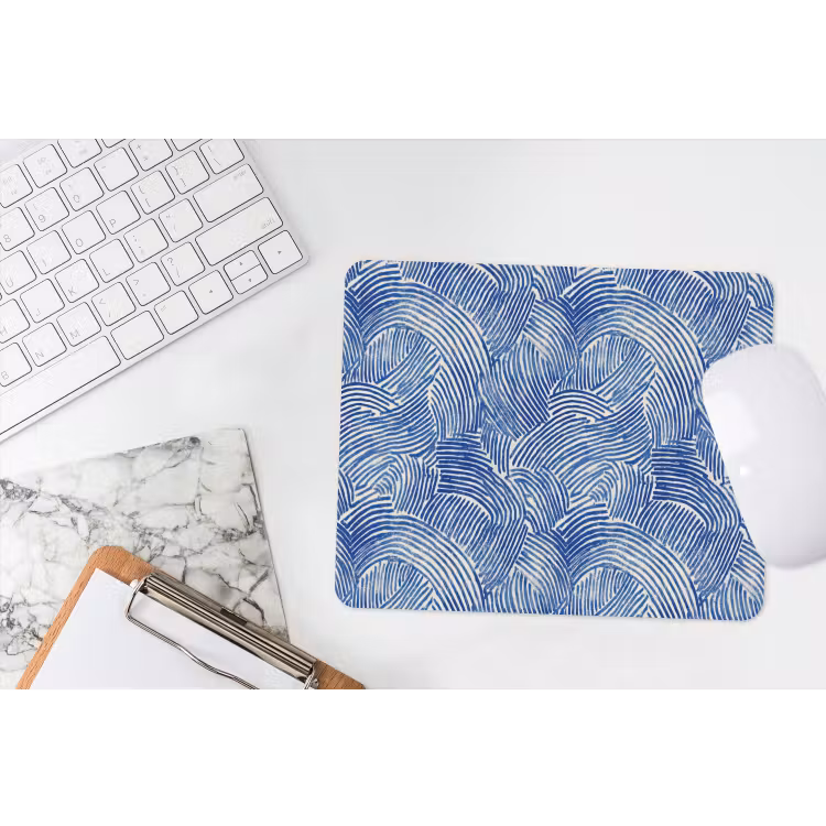 Modern - Abstract - Blauw muismat rubber klein 262 -witbureau