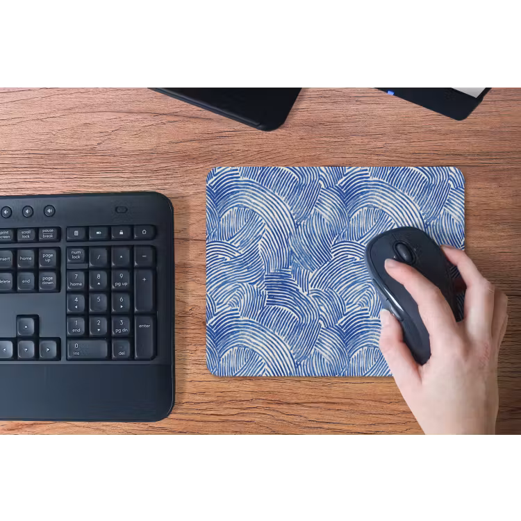Modern - Abstract - Blauw muismat rubber klein 262 -toetsenbord