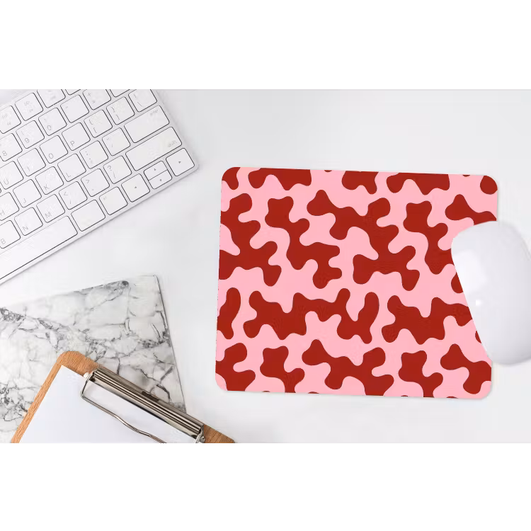 Modern - Abstract - Rood muismat rubber klein 262 -witbureau