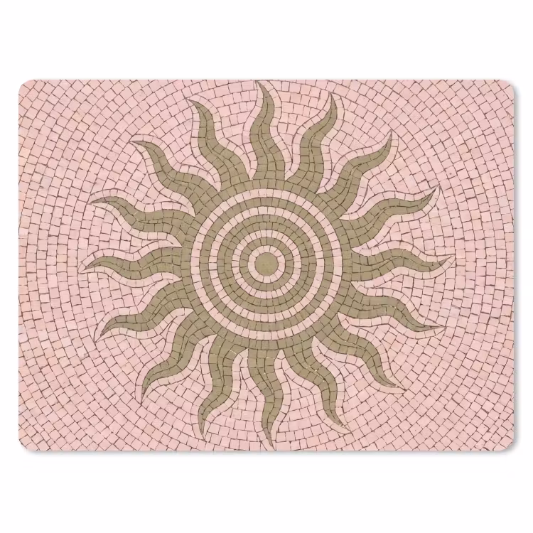 Mozaïek - Zon - Patroon - Klassiek - Roze muismat rubber klein -3d