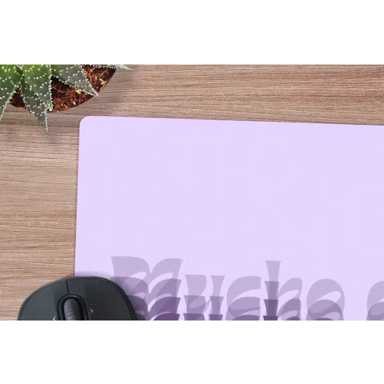 Mucho amor - Paars - Gelaagde letters muismat rubber klein -closeup