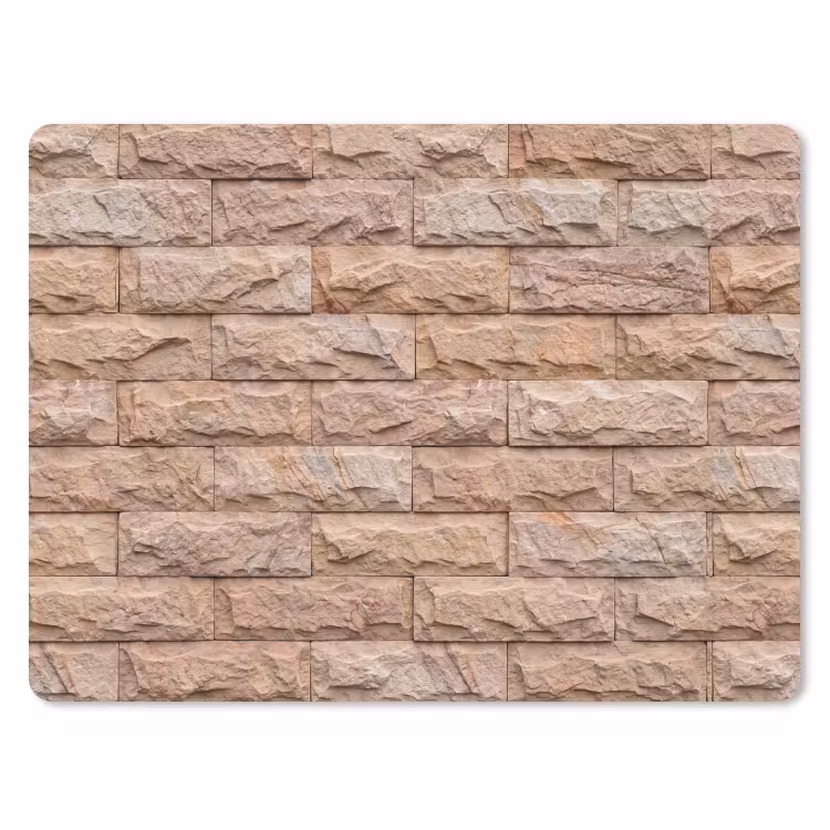 Muur - Steen - Ruw - Textuur - Beige muismat rubber klein -3d