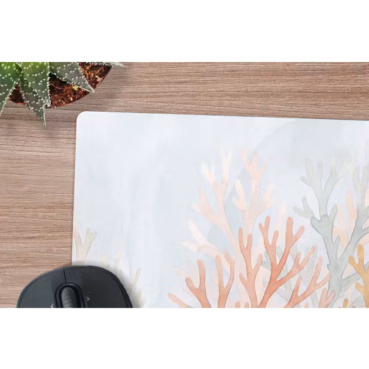 Natuur - Abstract - Aquarel - Organisch - Warm muismat rubber klein -closeup