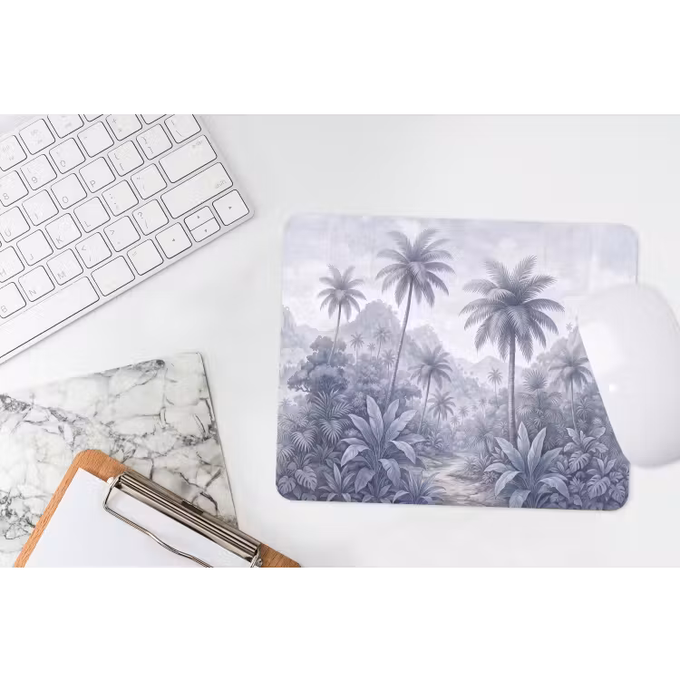 Natuur - Boom - Tropisch - Landschap - Blauw muismat rubber klein -witbureau