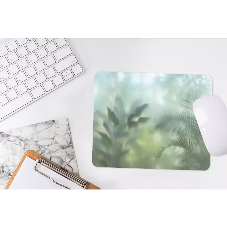 Natuur - Vervaagd - Groen - Abstract - Modern muismat rubber klein -witbureau