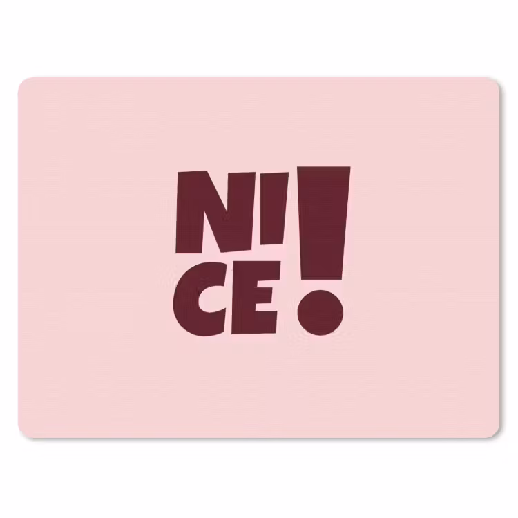 Nice - Uitroepteken - Roze muismat rubber klein -3d