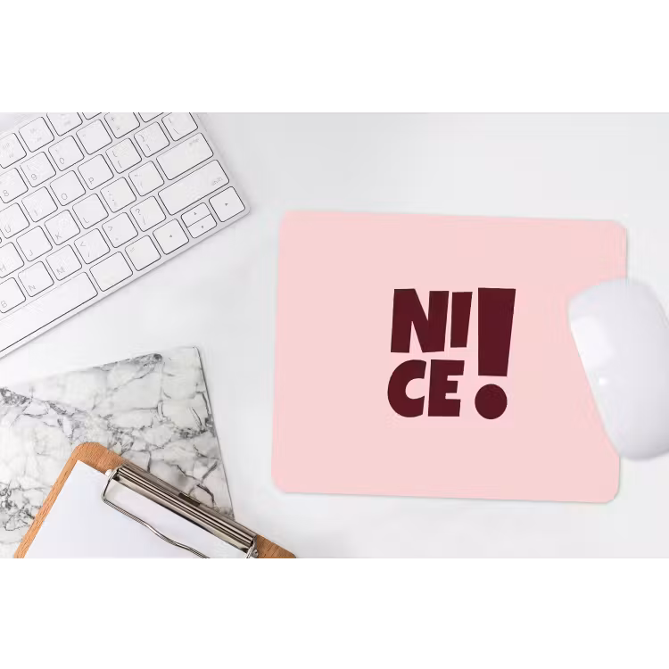 Nice - Uitroepteken - Roze muismat rubber klein -witbureau