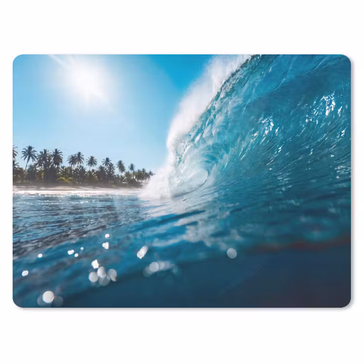 Oceaan - Golf - Strand - Natuur - Blauw muismat rubber klein -3d