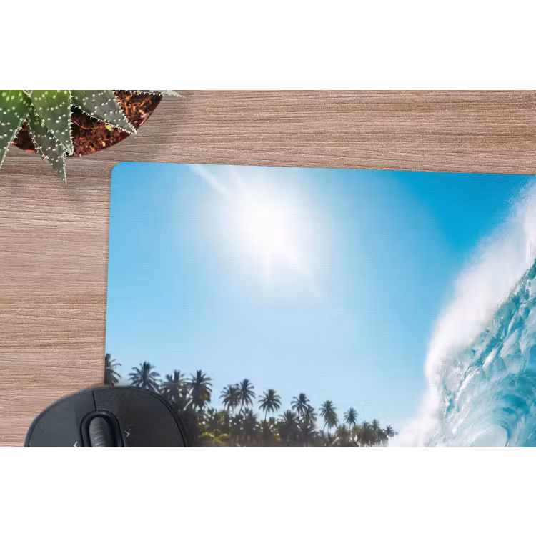 Oceaan - Golf - Strand - Natuur - Blauw muismat rubber klein -closeup