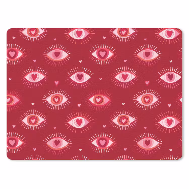 Ogen - Patroon - Roze - Donkerrood muismat rubber klein 262 -3d