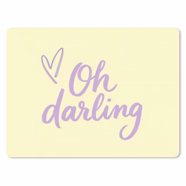Oh darling - Geel - Hart muismat rubber klein -3d