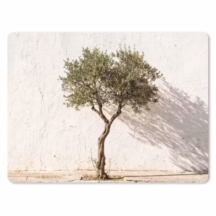 Muismat - Olijfboom - muur - wit - Olijfboom - muur - wit muismat rubber klein