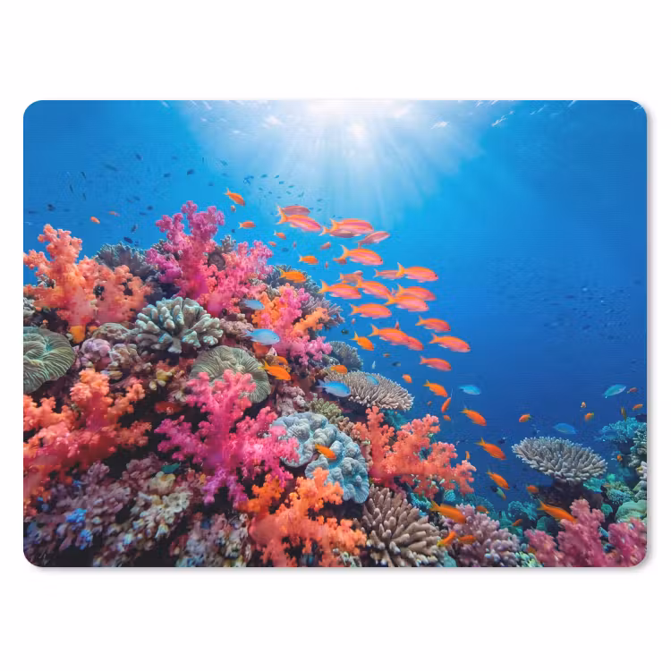 Onderwater - Koraalrif - Vissen - Oceaan - Natuur muismat rubber klein -3d