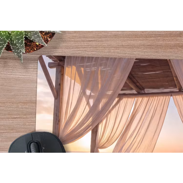 Overkapping - Zee - Zonsondergang - Vakantie - Rust muismat rubber klein -closeup