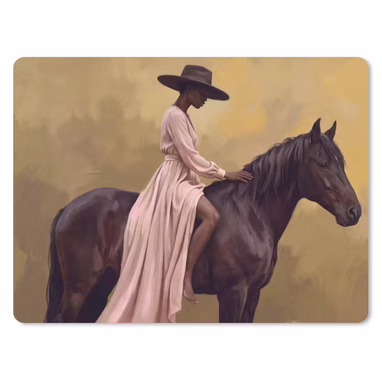 Paard - Klassiek - Oker muismat rubber klein -3d