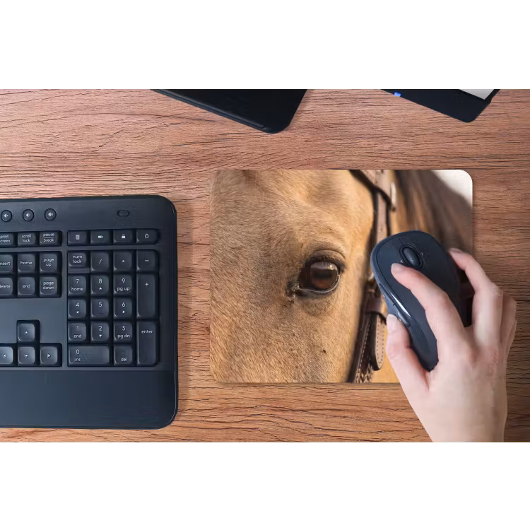 Paard - Oog - Bruin muismat rubber klein -toetsenbord