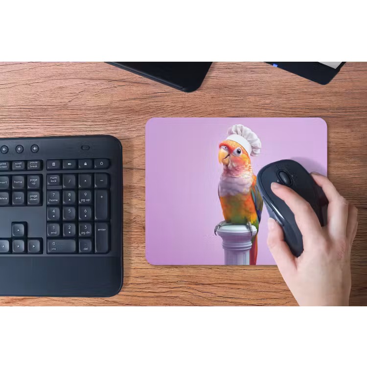 Papegaai - Koksmuts - Pilaar - Vogel muismat rubber klein -toetsenbord