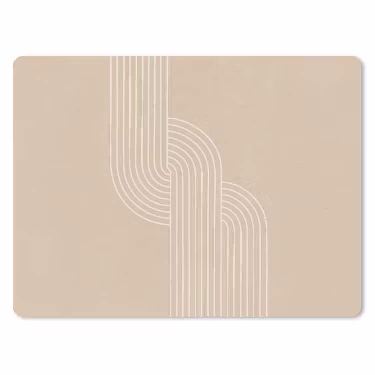 Parallelle lijnen - Lichte textuur - Beige muismat rubber klein -3d
