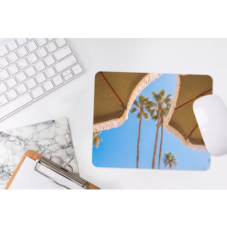 Parasol - Groen - Franjes - Zomer - Tropisch muismat rubber klein -witbureau