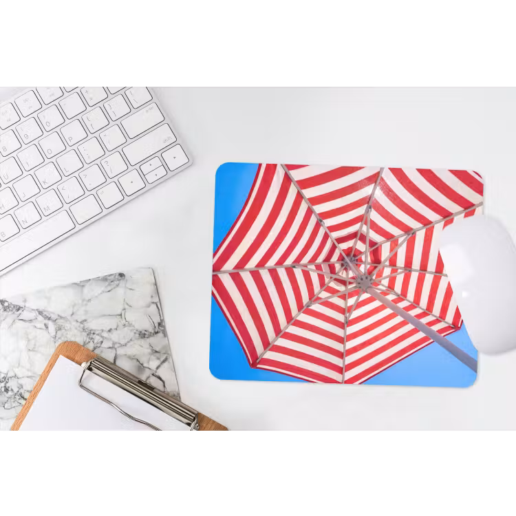 Parasol - Strepen - Zomer - Rood - Blauw muismat rubber klein -witbureau