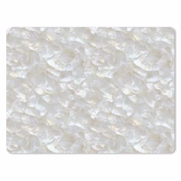Parelmoerglans - Wit - Schelp muismat rubber klein 262 -3d