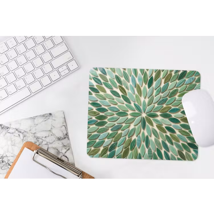Patroon - Blad - Groen - Abstract muismat rubber klein -witbureau