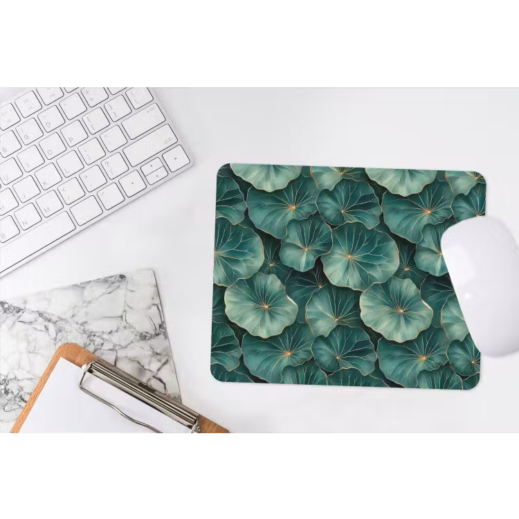 Patroon - Bladeren - Groen muismat rubber klein 262 -witbureau