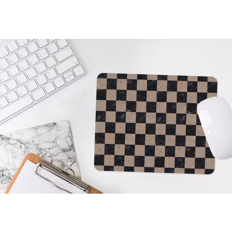 Patroon - Dambord - Marmer muismat rubber klein 262 -witbureau