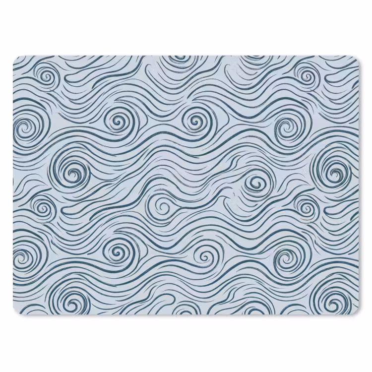 Patroon - Golven - Abstract - Modern - Blauw muismat rubber klein -3d