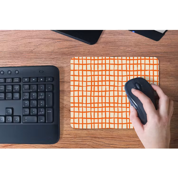 Patroon - Lijnen - Oranje muismat rubber klein 262 -toetsenbord