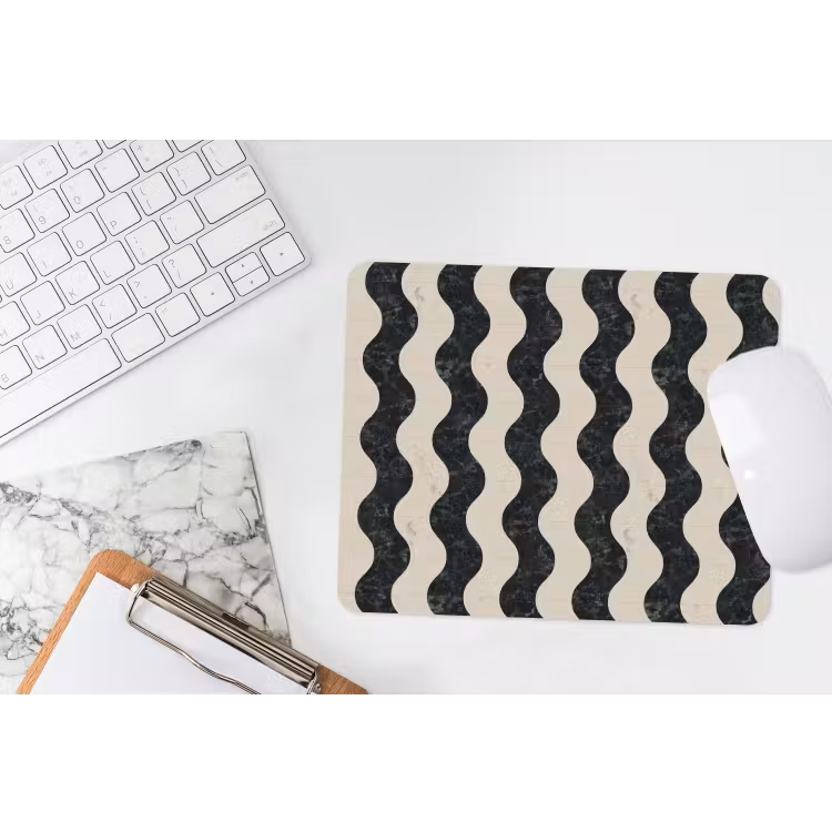 Patroon - Marmer - Groen - Cremé muismat rubber klein 262 -witbureau