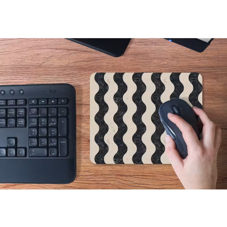 Patroon - Marmer - Groen - Cremé muismat rubber klein 262 -toetsenbord