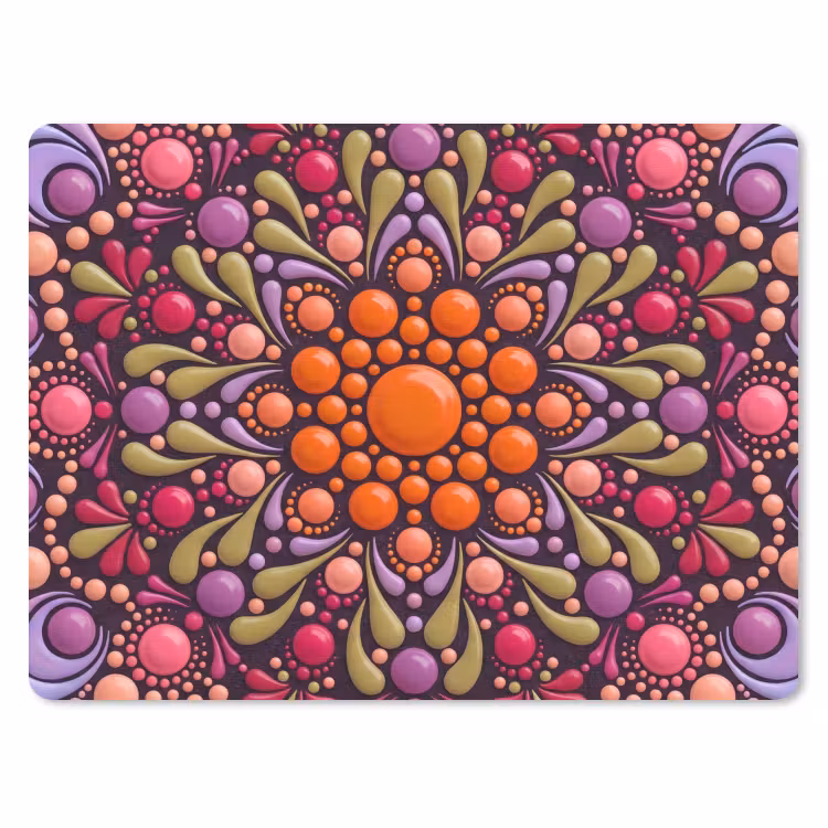 Patroon - Stippen - Abstract - Modern - Kleurrijk muismat rubber klein -3d
