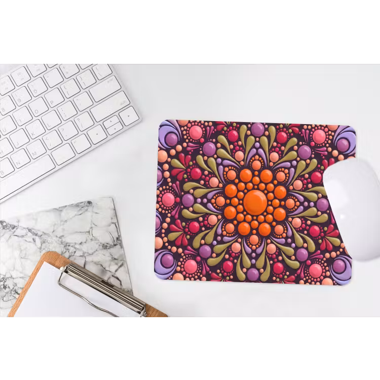 Patroon - Stippen - Abstract - Modern - Kleurrijk muismat rubber klein -witbureau