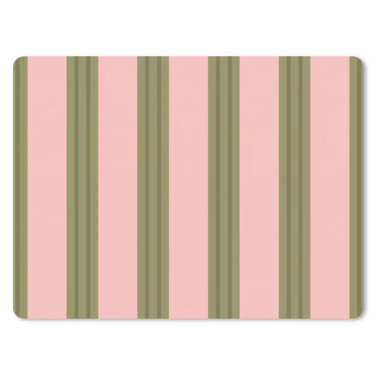 Patroon - Strepen - Abstract - Roze - Groen muismat rubber klein -3d